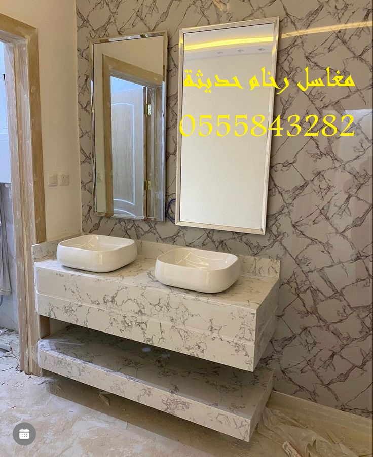مغاسل رخام , ديكورات مغاسل حمامات جديدة