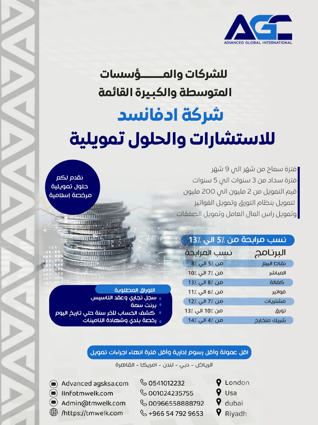 تمويل للشركات والمؤسسات السعودية