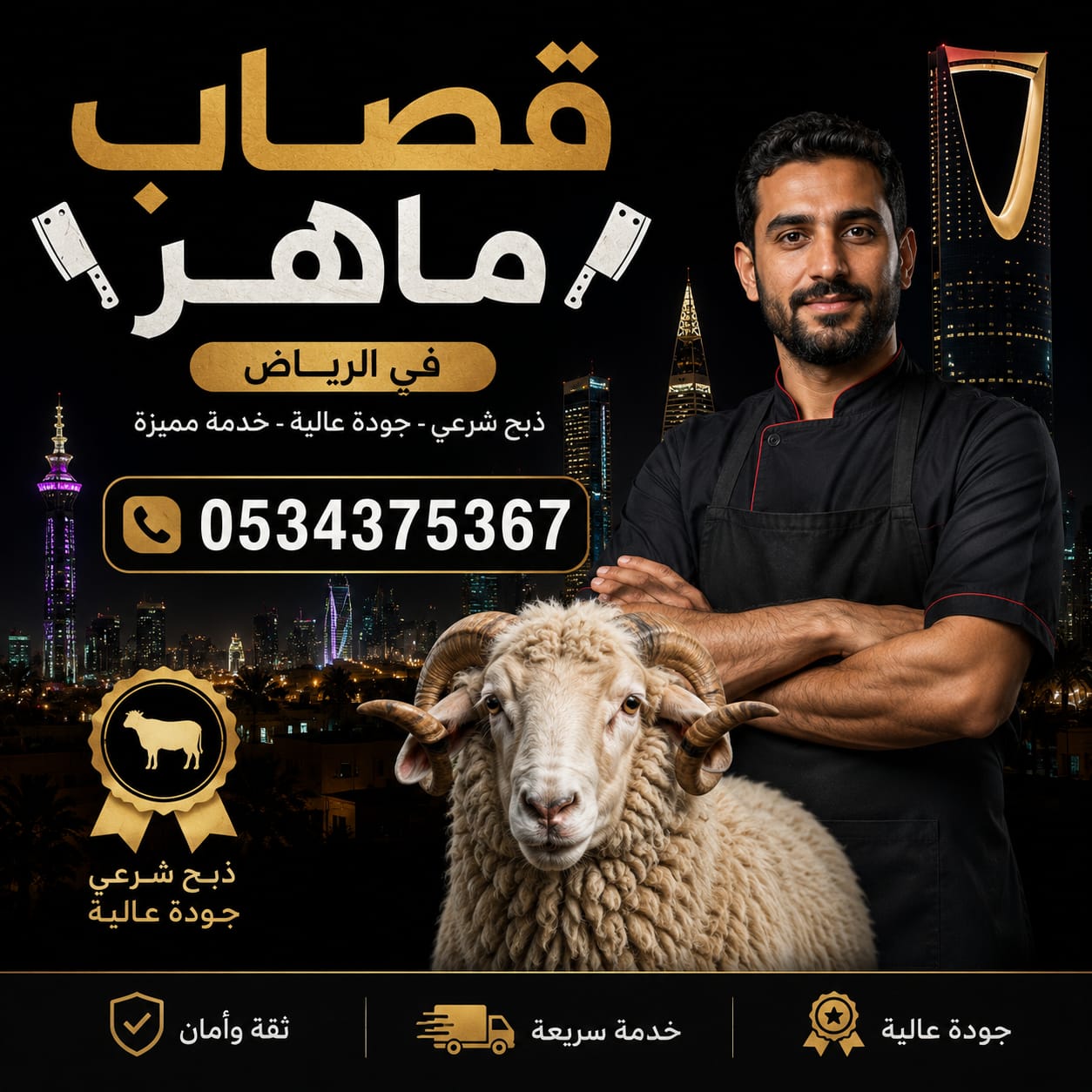 قصاب بالرياض 0534375367 جزار ذبائح